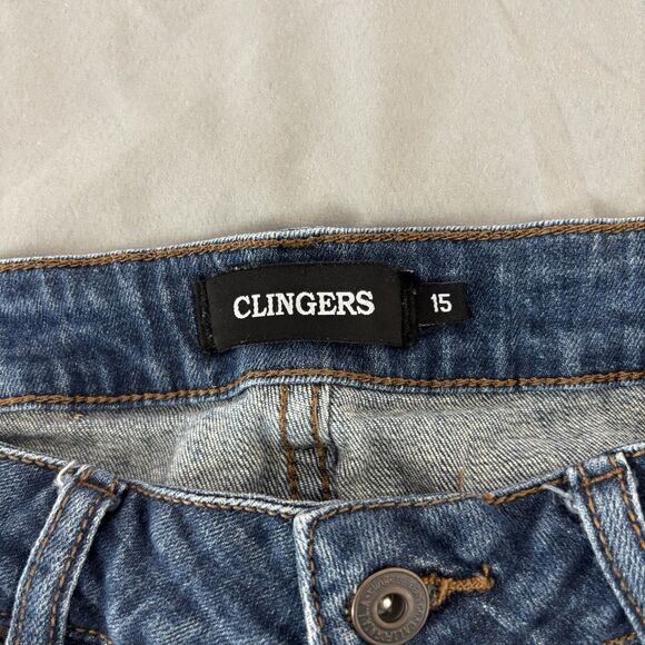 Clingers Women's Juniors Size 15 Raw Hem Jeans - Picture 5 of 7